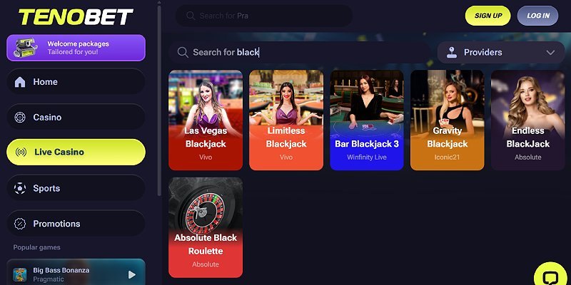 Tenobet screenshot
